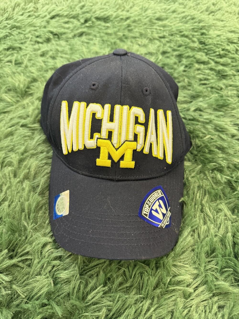 Michigan Wolverines Top of the World Hat Cap Navy Blue Yellow Embroidered NCAA
